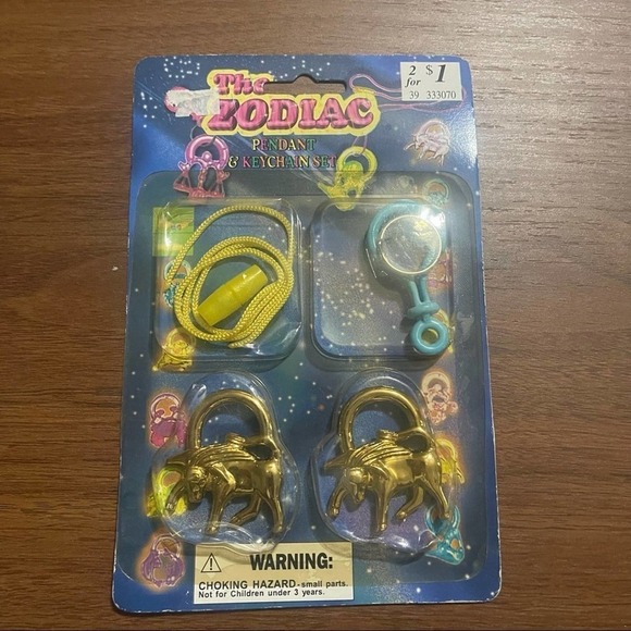 The Zodiac Pendant and Keychain set Vintage toy - Picture 2 of 7